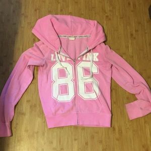 Pink/Victoria’s Secret zip up hoodie size M